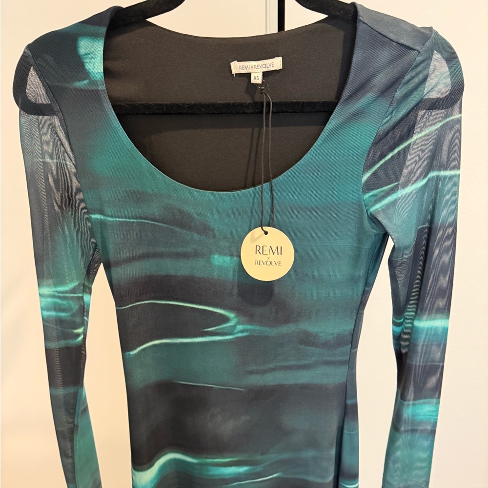 Remi x Revolve Nicole Dress in Teal Blue - New with Tags - Picture 5 of 5